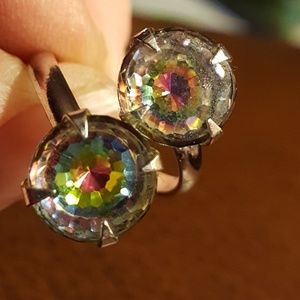 MULTICOLORING STONE SARAH COV SZ 7 1/2 SILVER RING